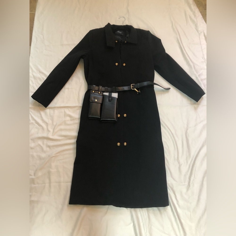 AKIRA BERLIN TRENCH JACKET WITH UTILITY BELT SIZE: XL - Picture 2 of 16